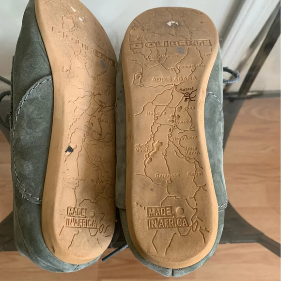 Oliberte Minsha Olive Green Nubuck Leather Oxford Lace up Loafers Size 36 - Picture 10 of 13